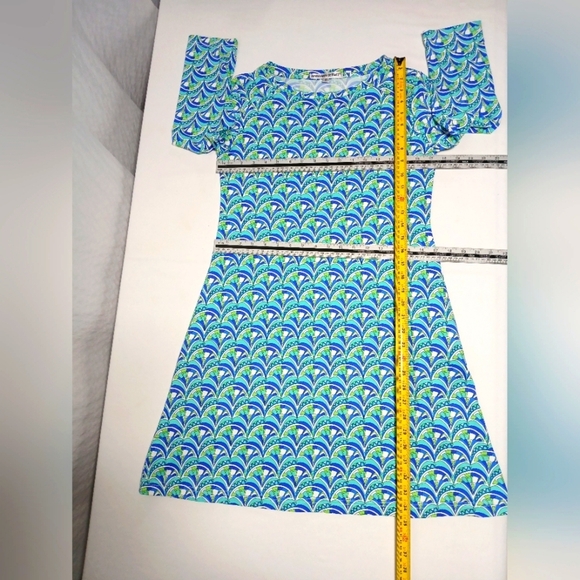 Barbara Gerwit Crew Neck 3/4 Sleeve Abstract Shift Dress. Size S - Picture 3 of 7